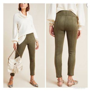 Anthropology - Ankle Cropped Pants Leggings Stretchy Suede